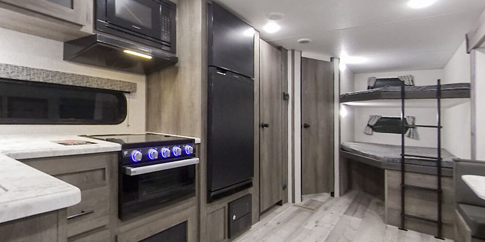 2021 KZ RV Sportsmen SE 261BHKSE Travel Trailer Kitchen