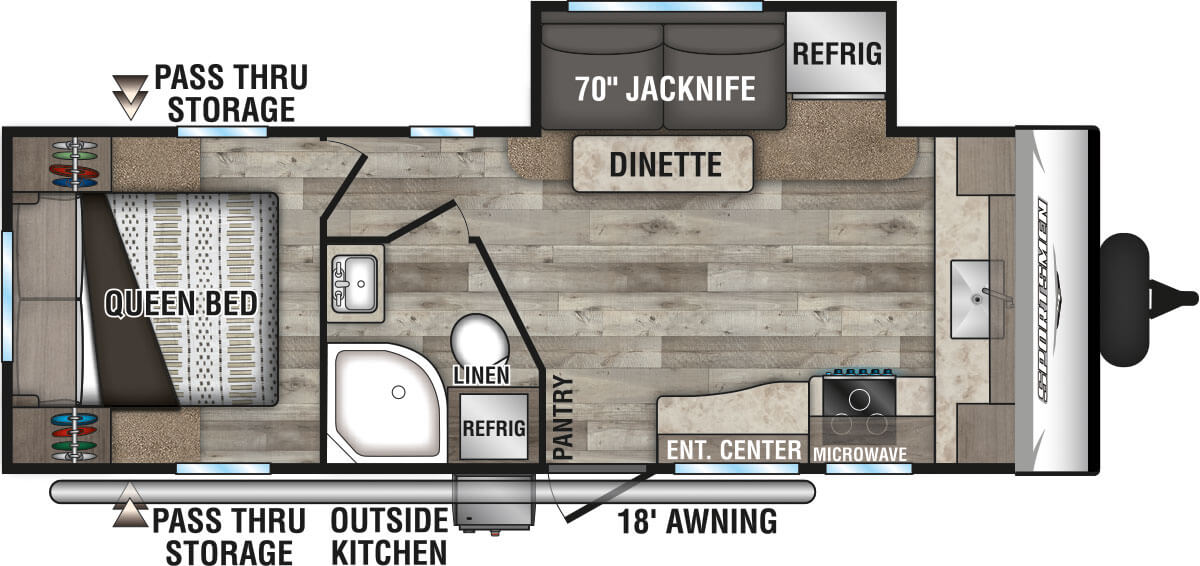 2021 KZ RV Sportsmen SE 231FKKSE Travel Trailer Floorplan