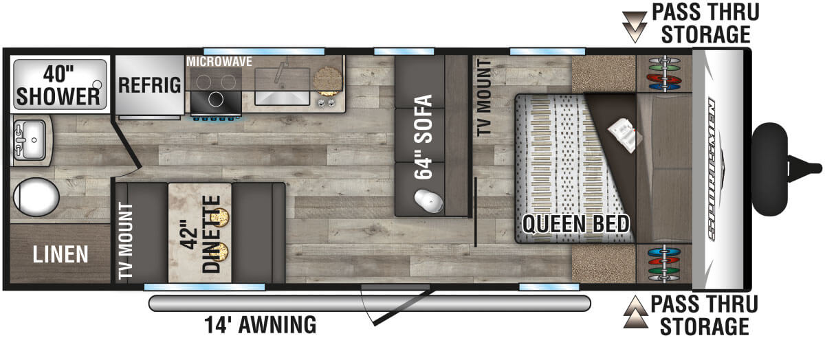 2021 KZ RV Sportsmen SE 240FBSE Travel Trailer Floorplan