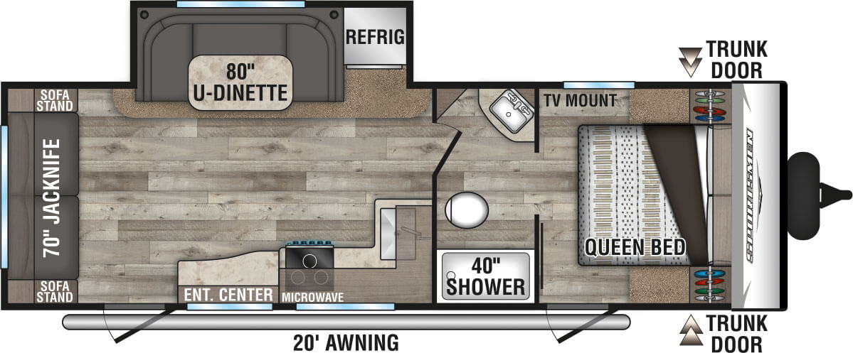 2021 KZ RV Sportsmen SE 251RSSE Travel Trailer Floorplan