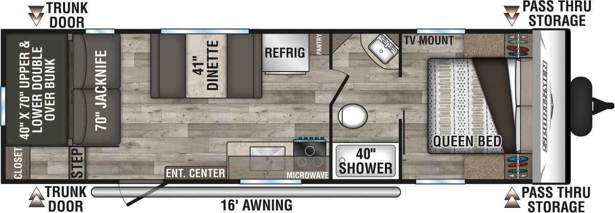 2021 KZ RV Sportsmen SE 270BHSE Travel Trailer Floorplan