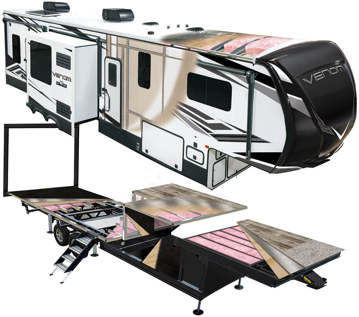 2021 KZ RV Venom Luxury Fifth Wheel Toy Hauler Construction