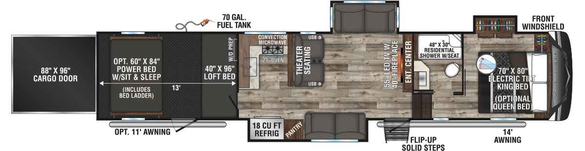 2021 KZ RV Venom 4113TK Fifth Wheel Floorplan