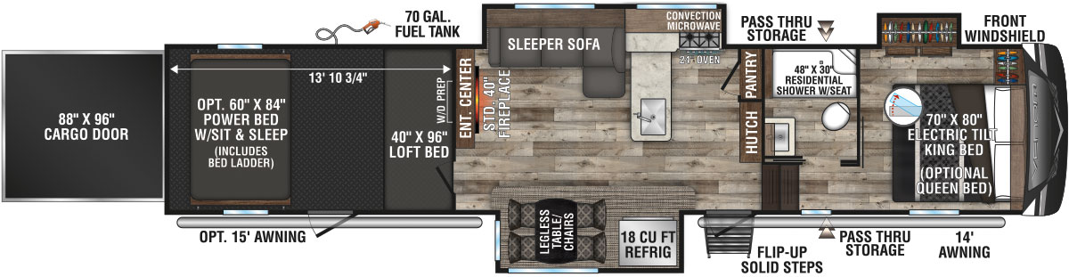 2021 KZ RV Venom 4114TK Fifth Wheel Floorplan