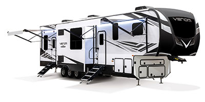 2021 KZ RV Venom 4113TK Fifth Wheel Toy Hauler Exterior Awning