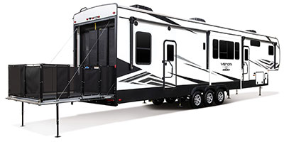 2021 KZ RV Venom V-Series V3916TK Fifth Wheel Toy Hauler Exterior Patio