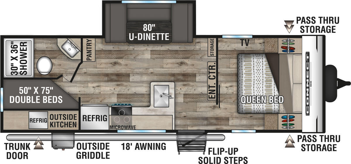 2022 KZ RV Connect SE C241BHKSE Travel Trailer Floorplan