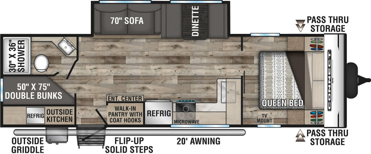 2022 KZ RV Connect SE C271BHKSE Travel Trailer Floorplan