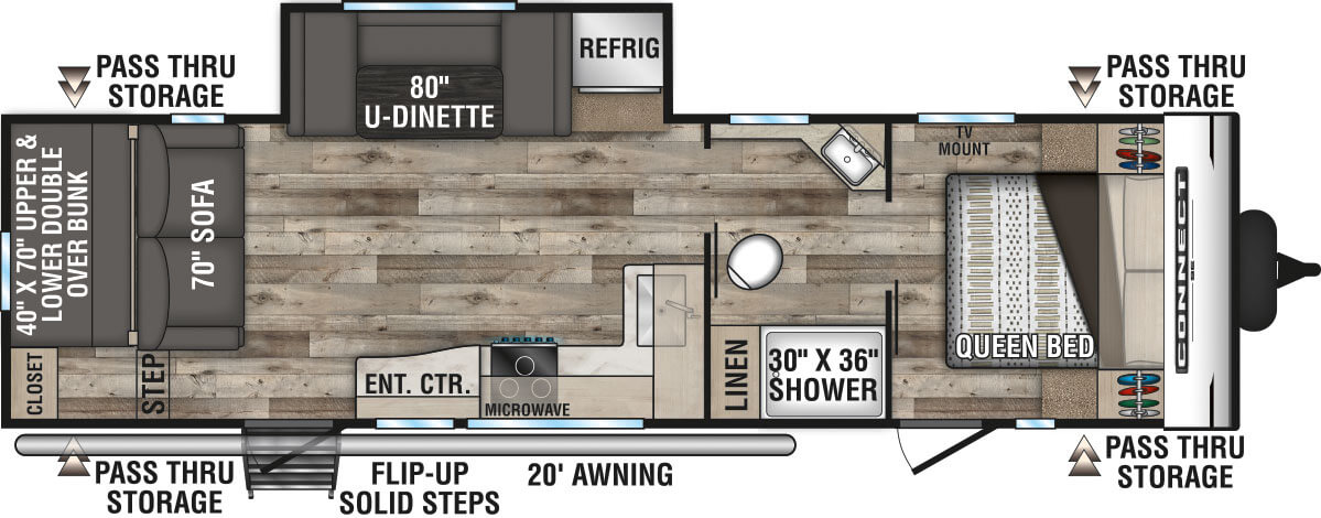 2022 KZ RV Connect SE C281BHSE Travel Trailer Floorplan