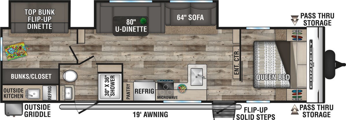 2022 KZ RV Connect SE C312BHKSE Travel Trailer Floorplan