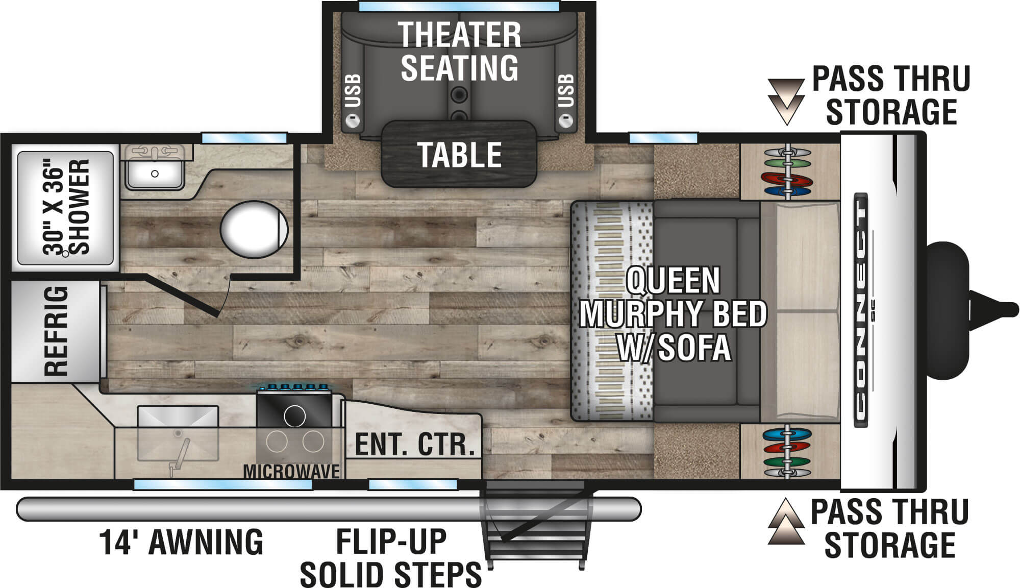 2022 KZ RV Connect SE C191MBSE Travel Trailer Floorplan