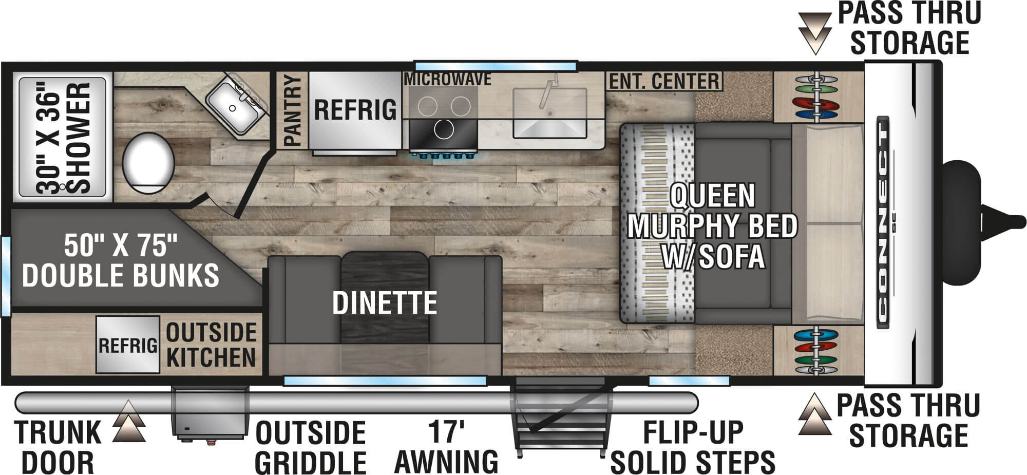 2022 KZ RV Connect SE C210MBKSE Travel Trailer Floorplan