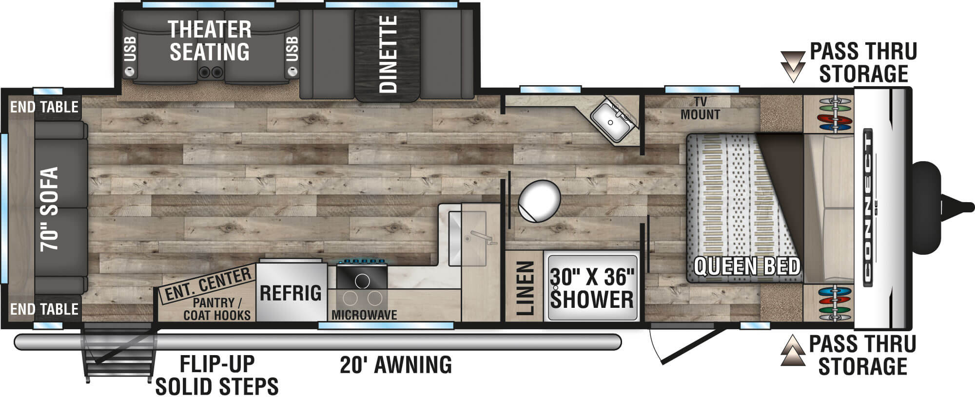 2022 KZ RV Connect SE C281RLSE Travel Trailer Floorplan