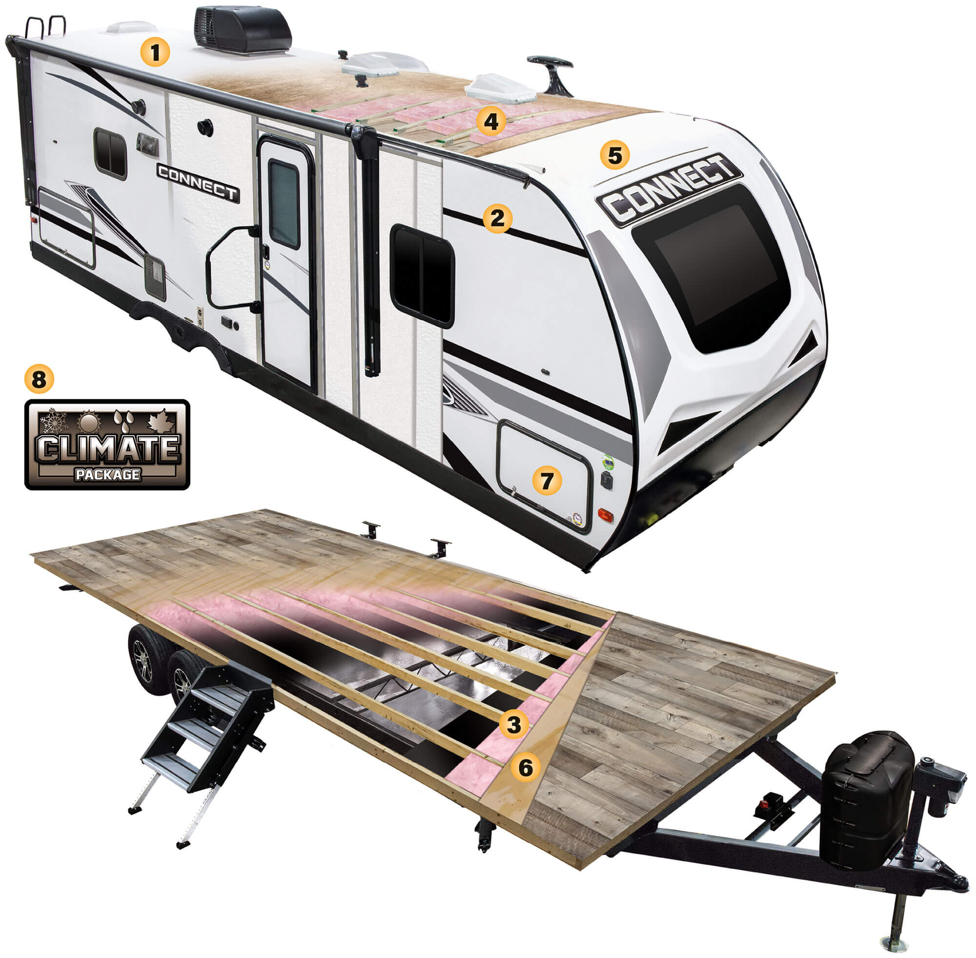 2022 KZ RV Connect Lightweight Travel Trailer Cutaway