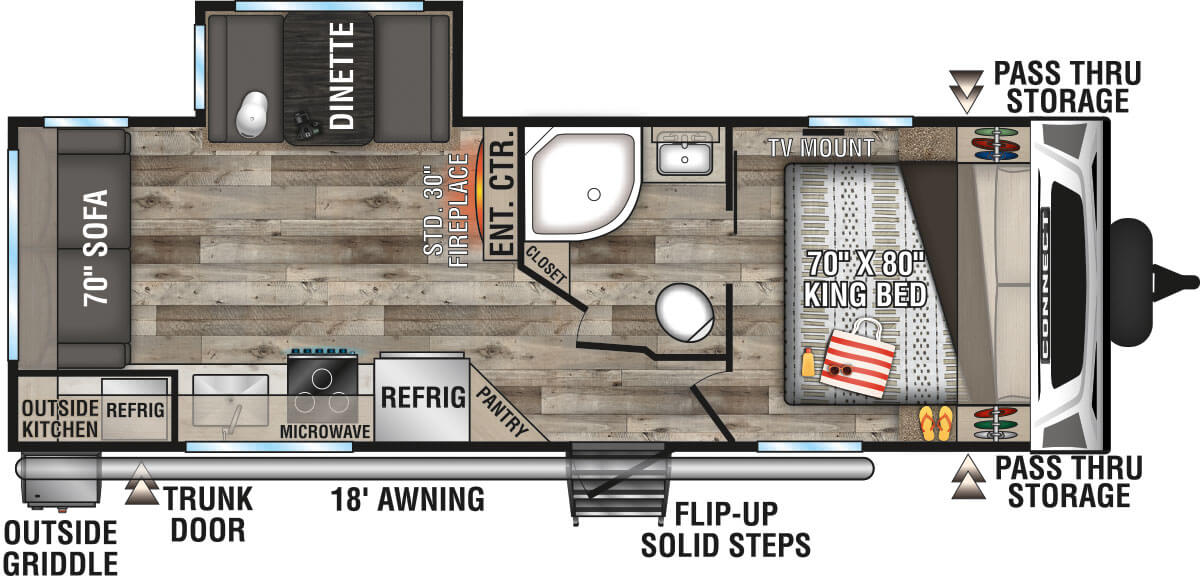 2022 KZ RV Connect C241RLK Travel Trailer Floorplan