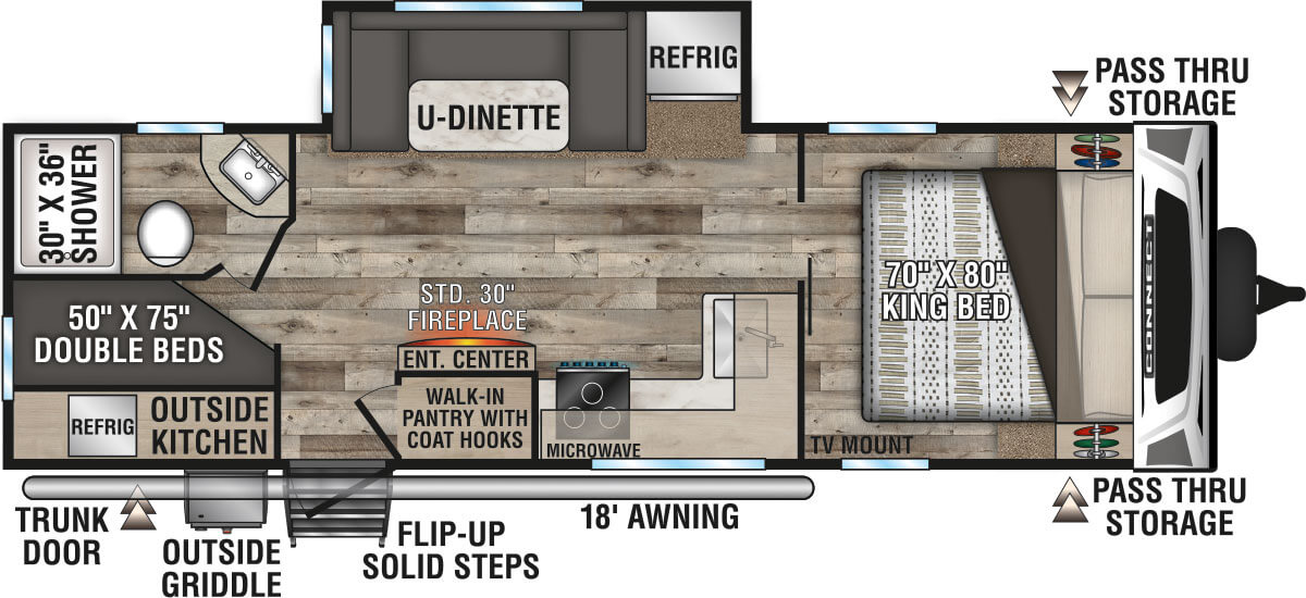 2022 KZ RV Connect C251BHK Travel Trailer Floorplan