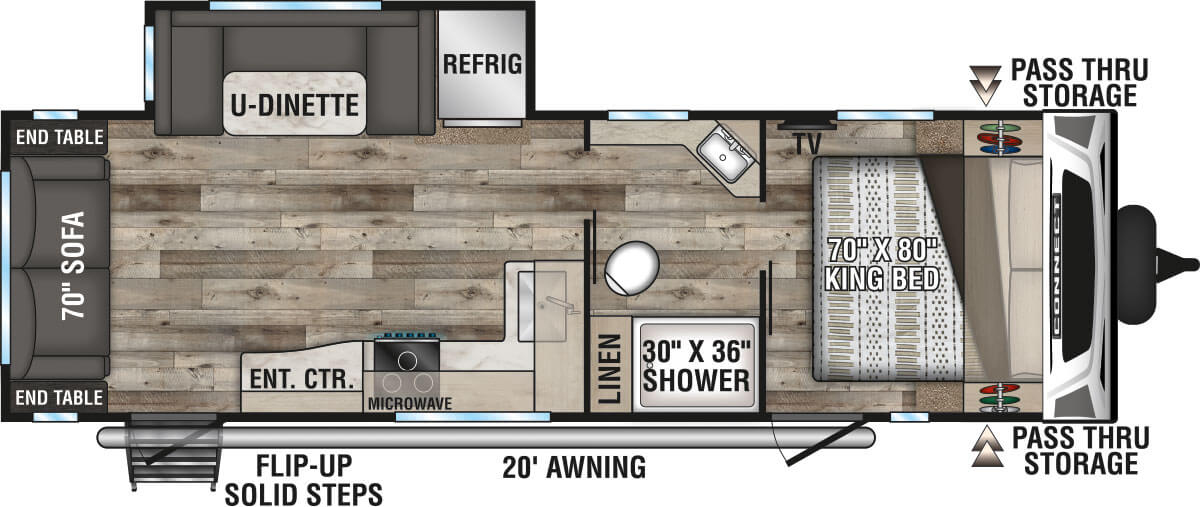 2022 KZ RV Connect C261RL Travel Trailer Floorplan