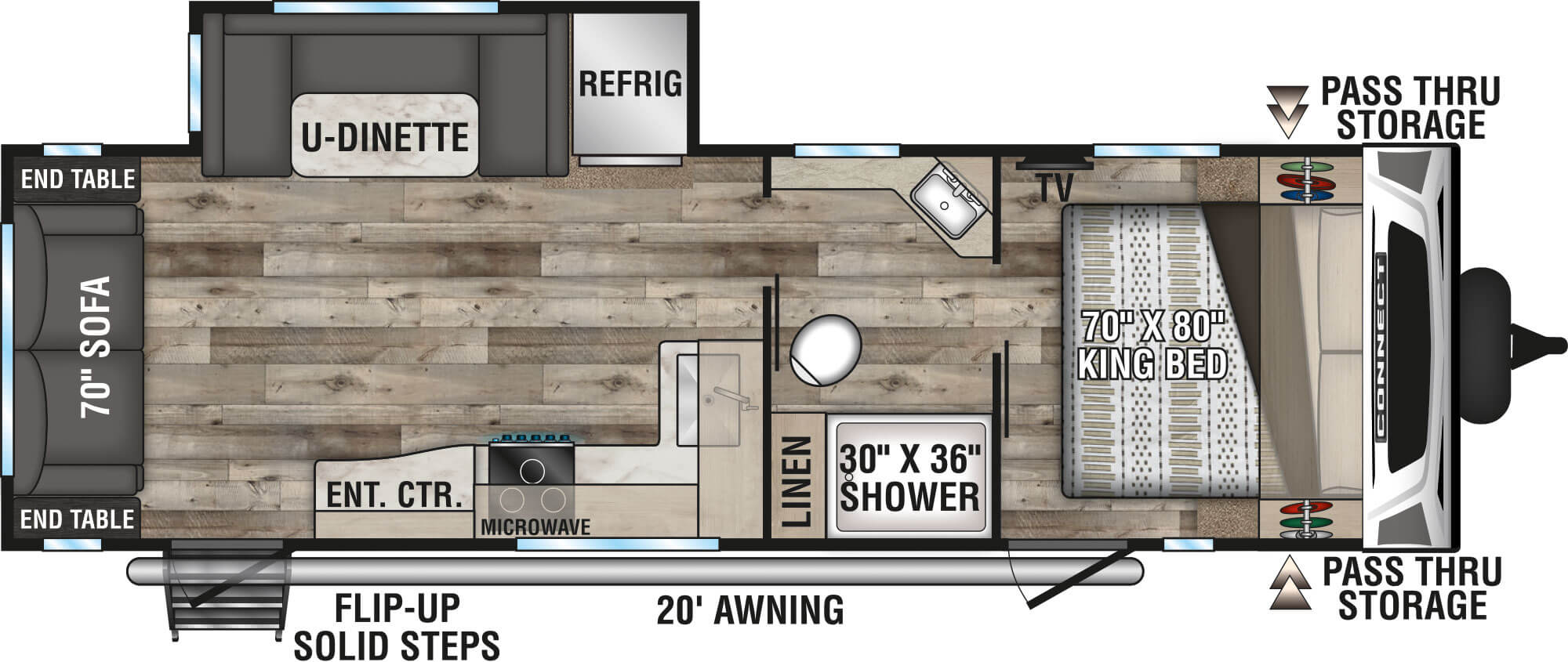 2022 KZ RV Connect C261RL Travel Trailer Floorplan