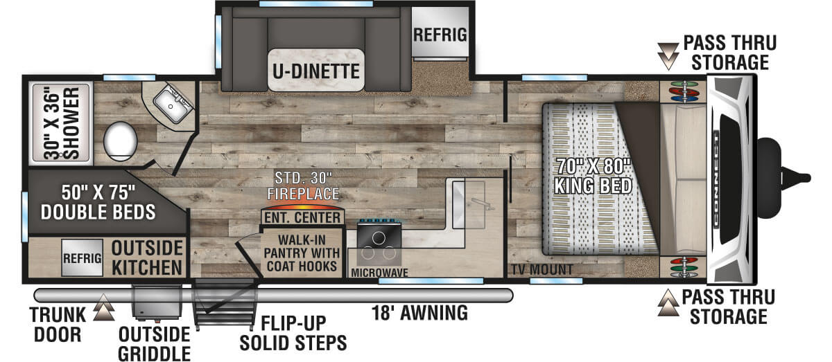 2022 KZ RV Connect C251BHK Travel Trailer Floorplan