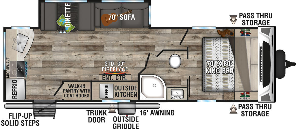 2022 KZ RV Connect C261RKK Travel Trailer Floorplan