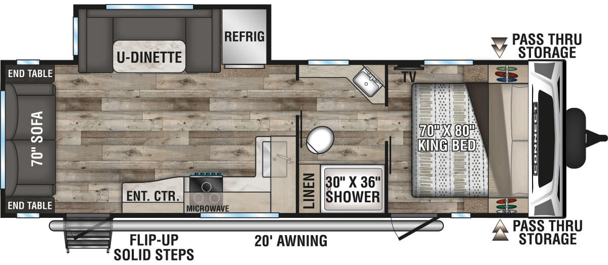 2022 KZ RV Connect C261RL Travel Trailer Floorplan