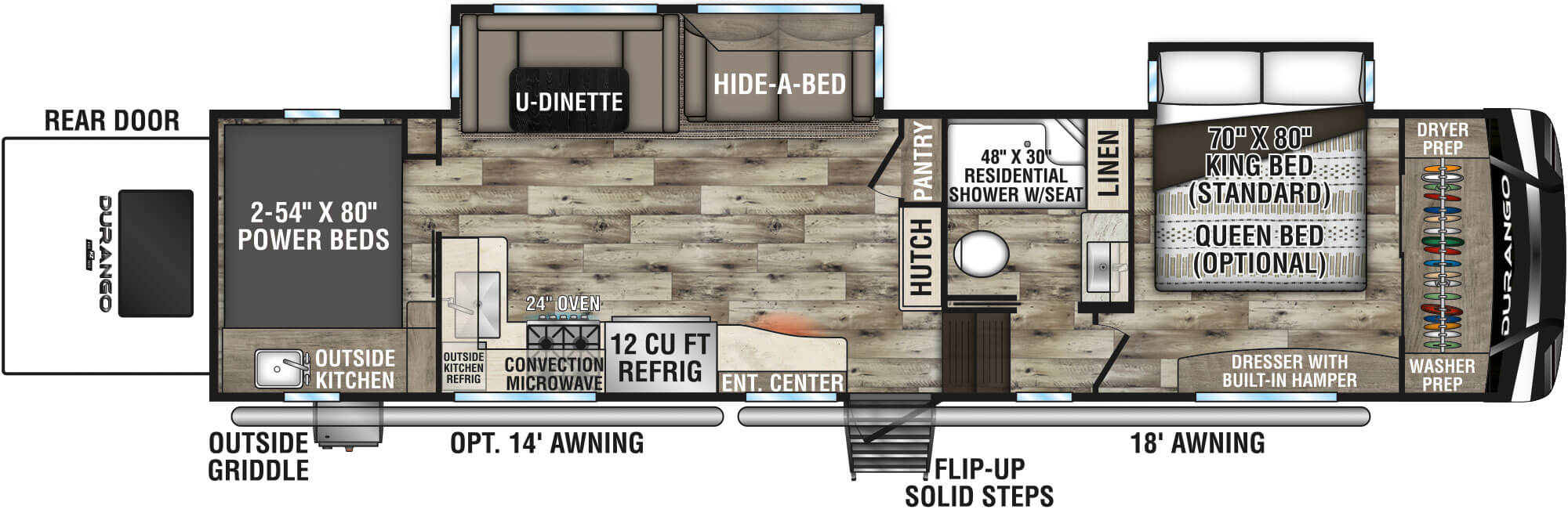 2022 KZ RV Durango D311BHD Fifth Wheel Floorplan