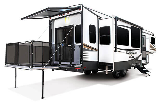 2022 KZ RV Durango Gold G358RPQ Fifth Wheel Exterior Rear Patio