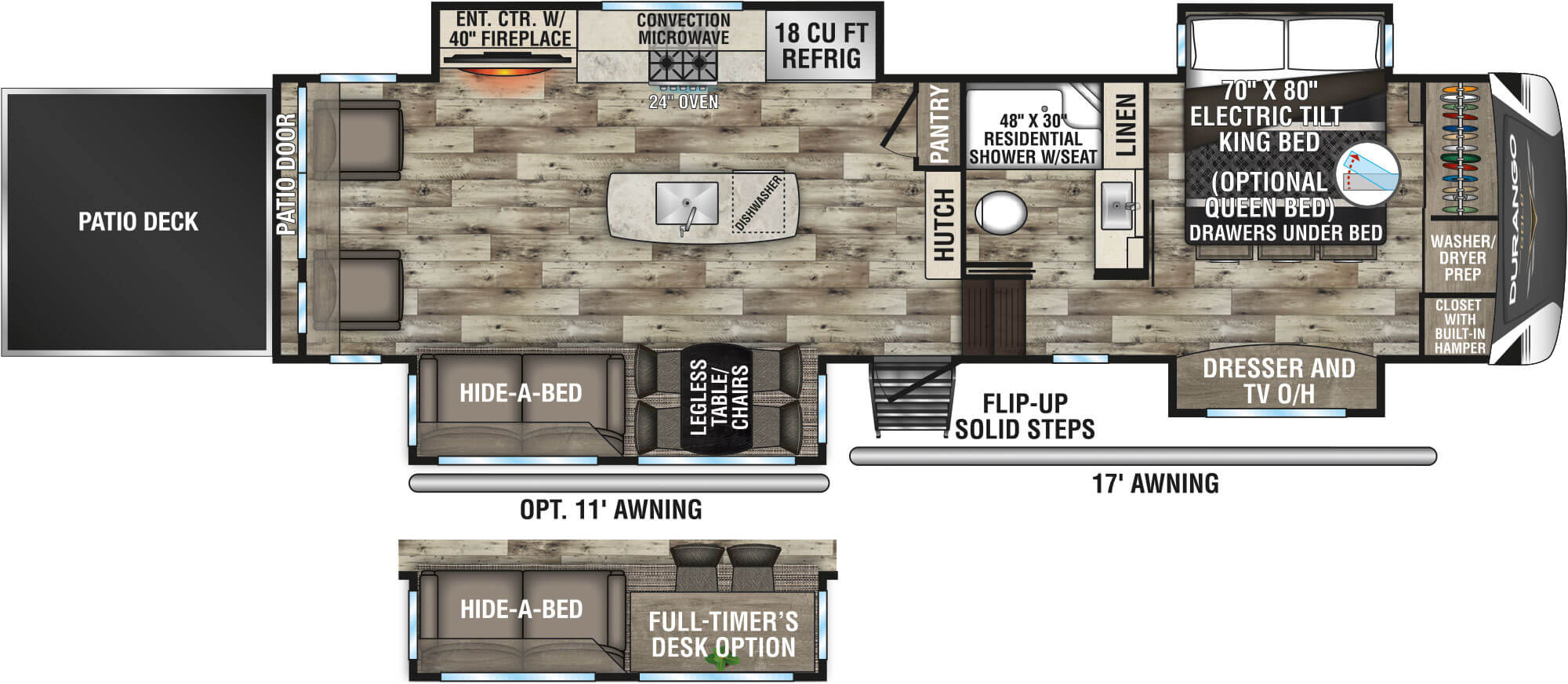 2022 KZ RV Durango Gold G358RPQ Fifth Wheel Floorplan