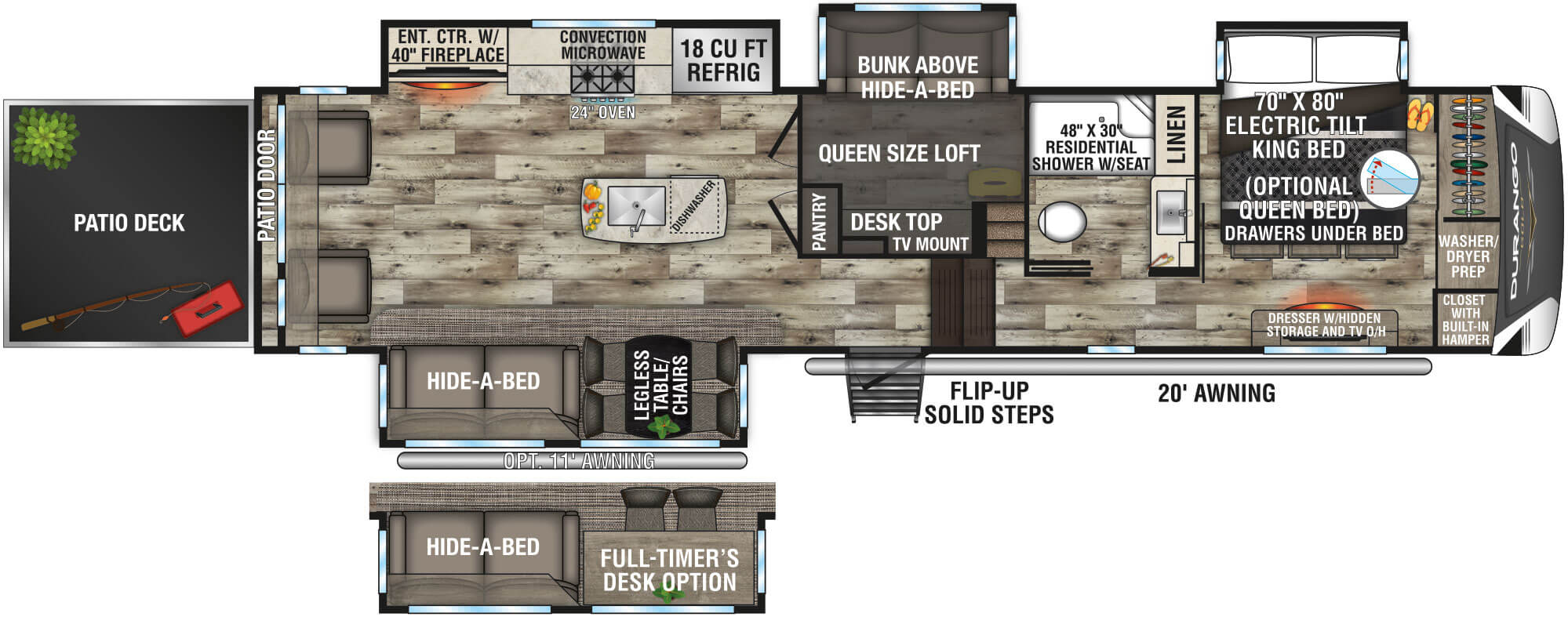 2022 KZ RV Durango Gold G382MBQ Fifth Wheel Floorplan