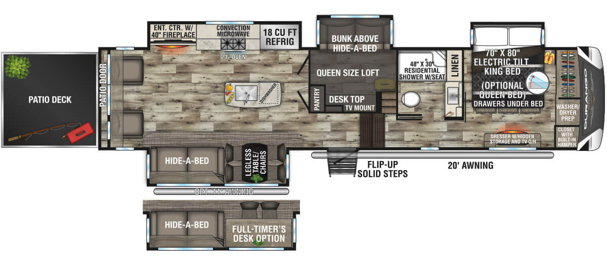 2022 KZ RV Durango Gold G382MBQ Fifth Wheel Floorplan