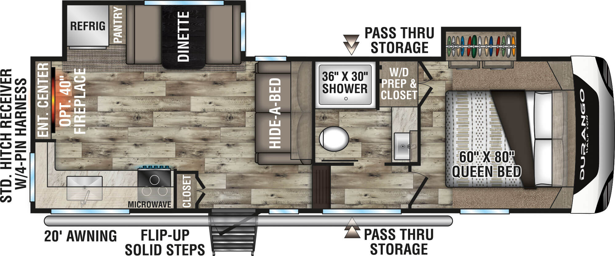 2022 KZ RV Durango D250RED Fifth Wheel Floorplan