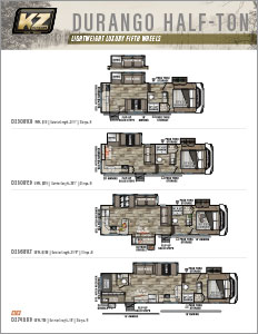 2022 KZ RV Durango Half-Ton Lightweight Luxury Fifth Wheels Flyer