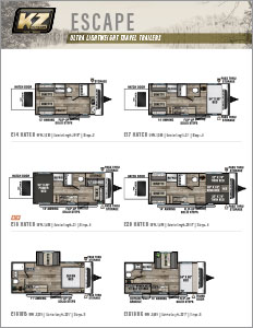 2022 KZ RV Escape Ultra Lightweight Travel Trailers Flyer