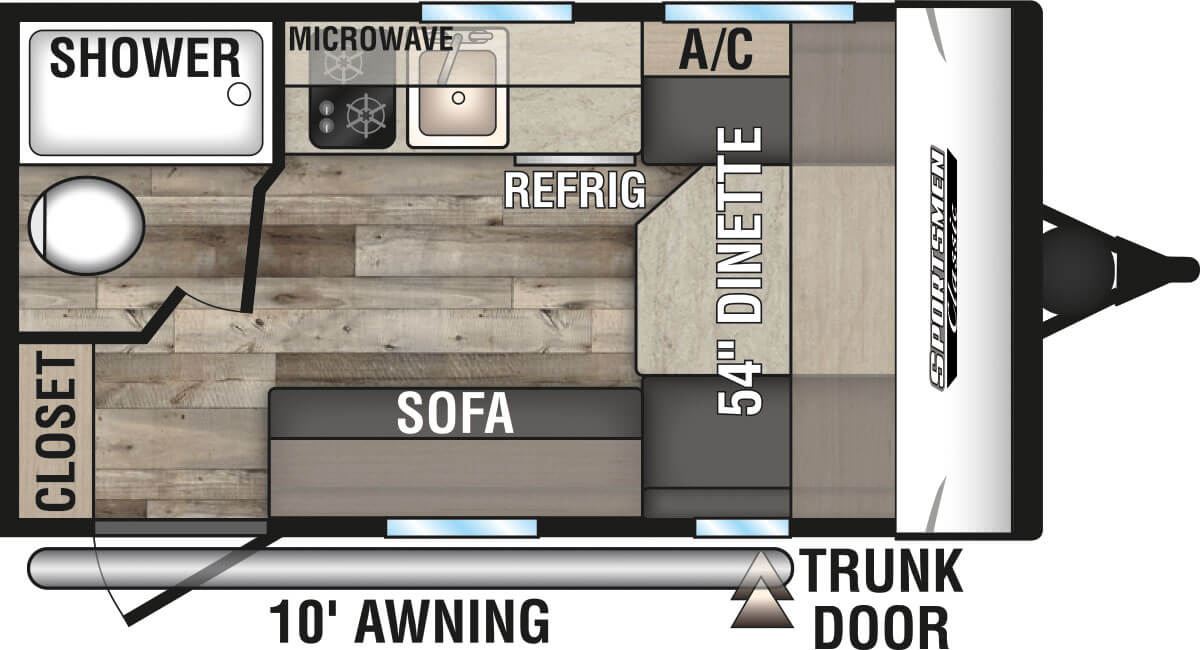 2022 KZ RV Sportsmen Classic 130RB Travel Trailer Floorplan