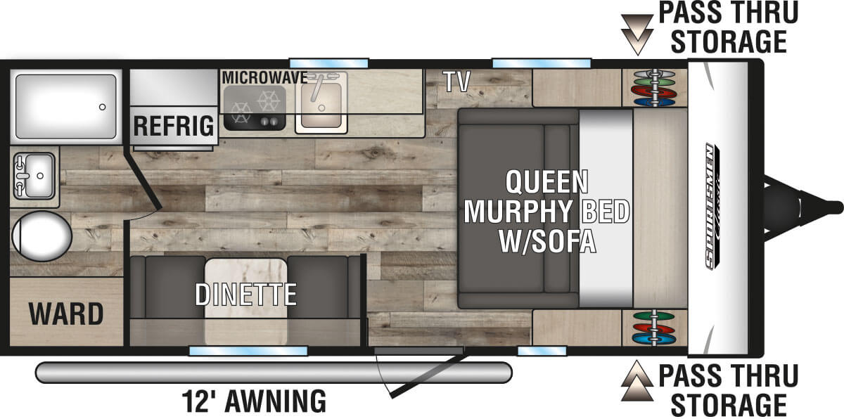 2022 KZ RV Sportsmen Classic 170MB Travel Trailer Floorplan