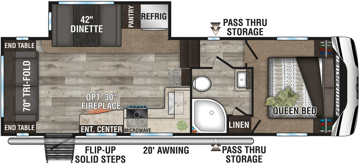 2022 KZ RV Sportsmen 251RL Fifth Wheel Floorplan