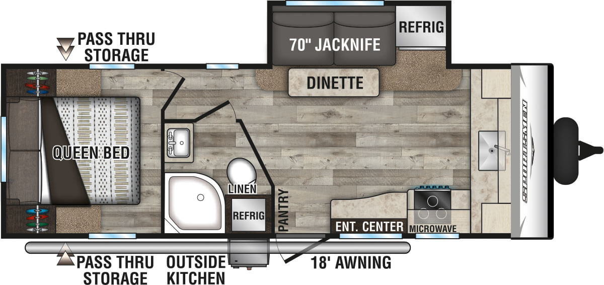 2022 KZ RV Sportsmen SE 231FKKSE Travel Trailer Floorplan