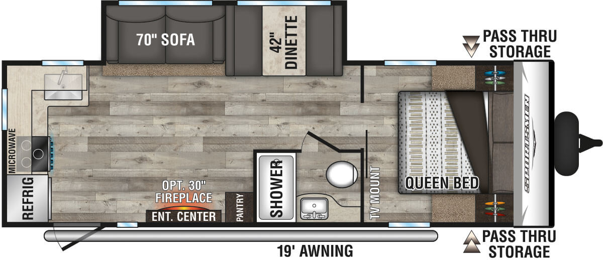 2022 KZ RV Sportsmen SE 241RKSE Travel Trailer Floorplan