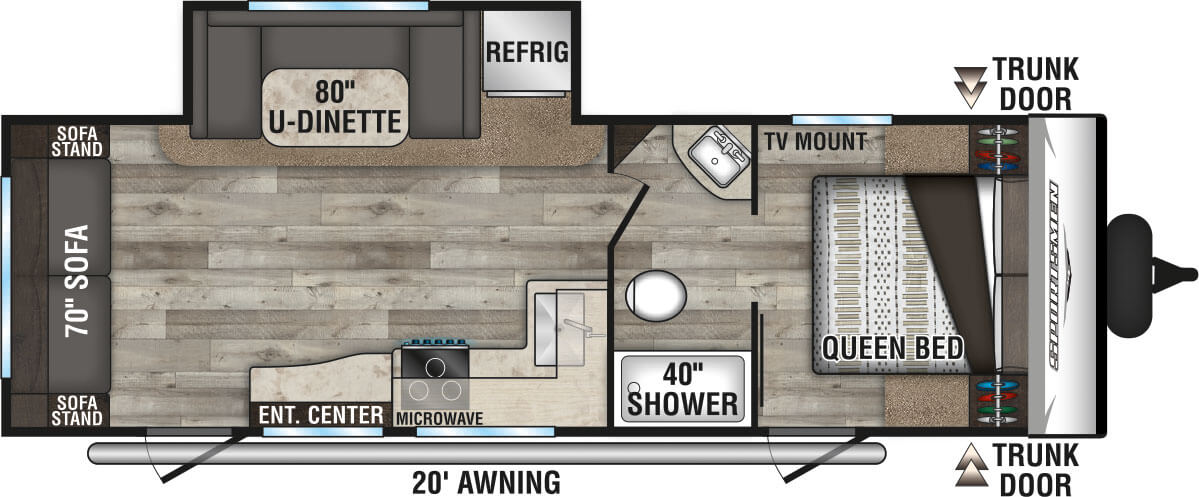 2022 KZ RV Sportsmen SE 251RSSE Travel Trailer Floorplan