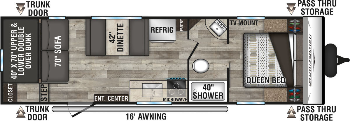 2022 KZ RV Sportsmen SE 270BHSE Travel Trailer Floorplan