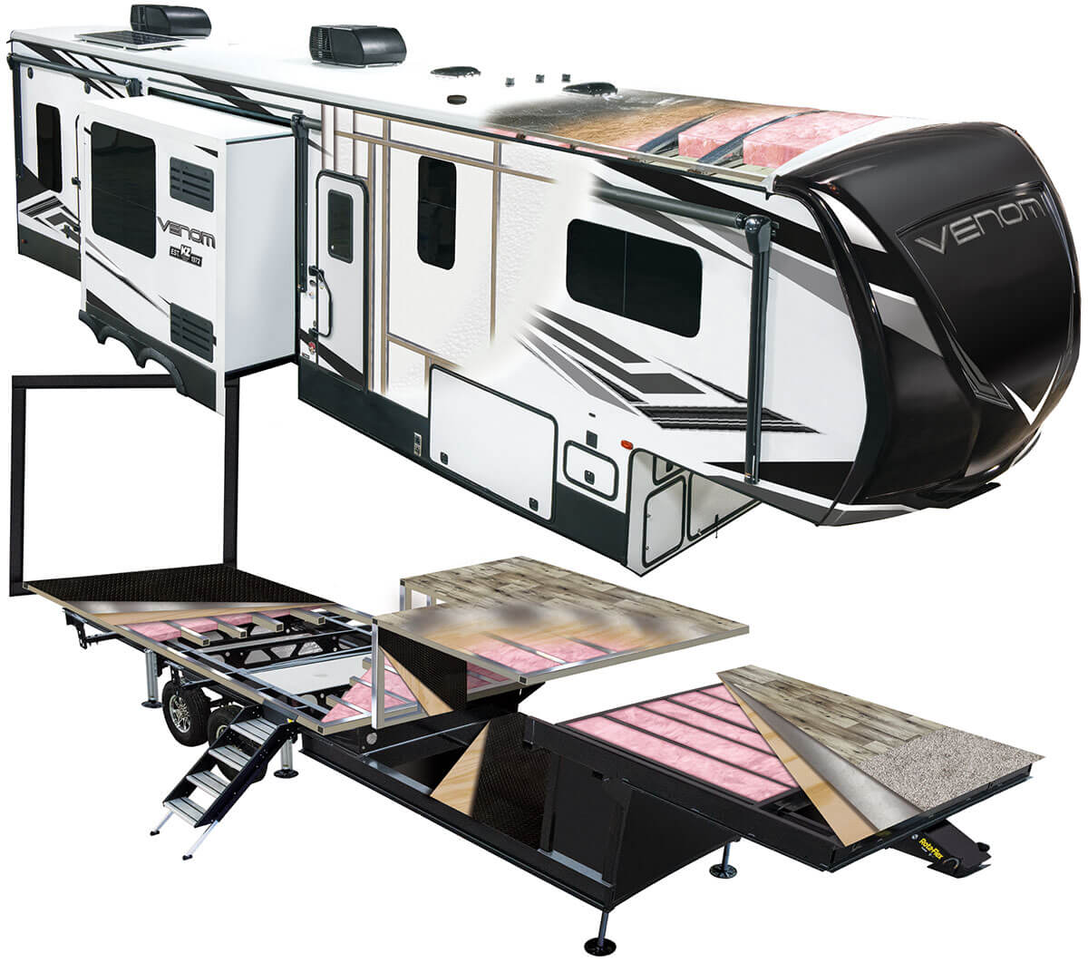 2022 KZ RV Venom Luxury Fifth Wheel Toy Hauler Construction