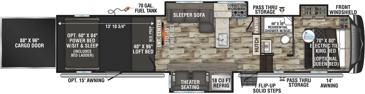 2022 KZ RV Venom 4114TK Fifth Wheel Floorplan