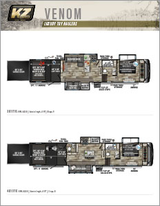 2022 KZ RV Venom Luxury Fifth Wheel Toy Haulers Flyer