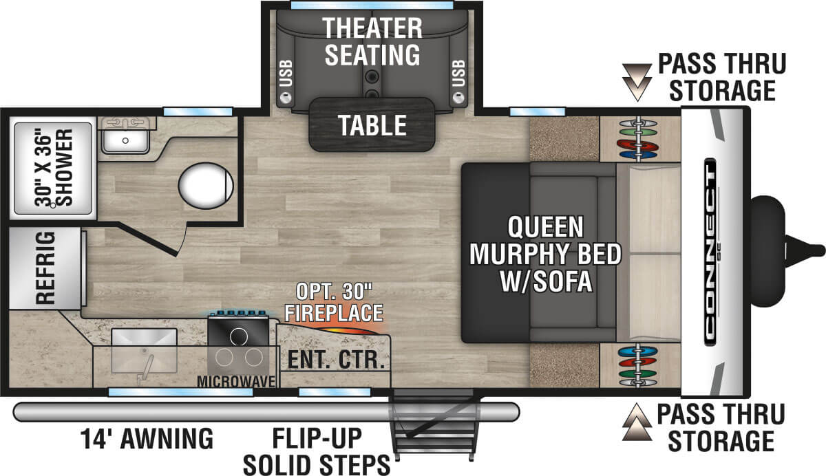 2023 KZ RV Connect SE C191MBSE Travel Trailer Floorplan