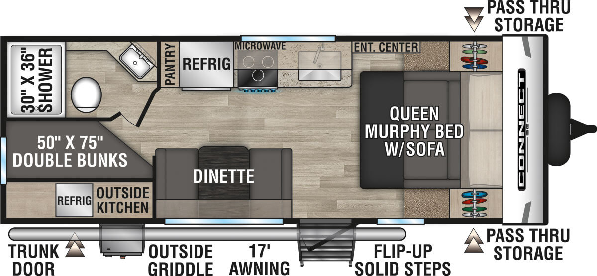 2023 KZ RV Connect SE C210MBKSE Travel Trailer Floorplan