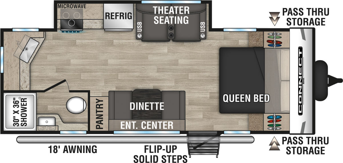 2023 KZ RV Connect SE C211MKSE Travel Trailer Floorplan