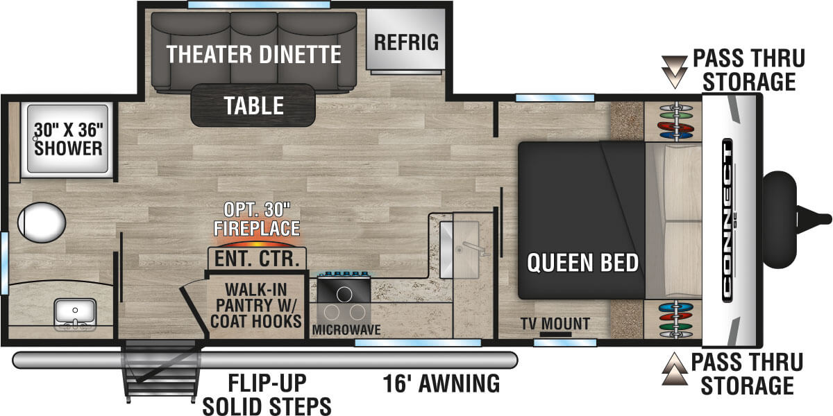 2023 KZ RV Connect SE C221RBSE Travel Trailer Floorplan