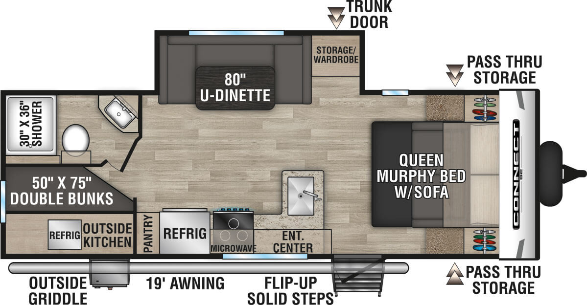 2023 KZ RV Connect SE C231BHKSE Travel Trailer Floorplan