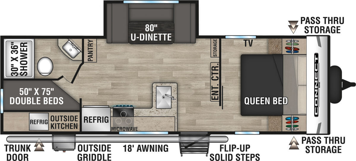 2023 KZ RV Connect SE C241BHKSE Travel Trailer Floorplan