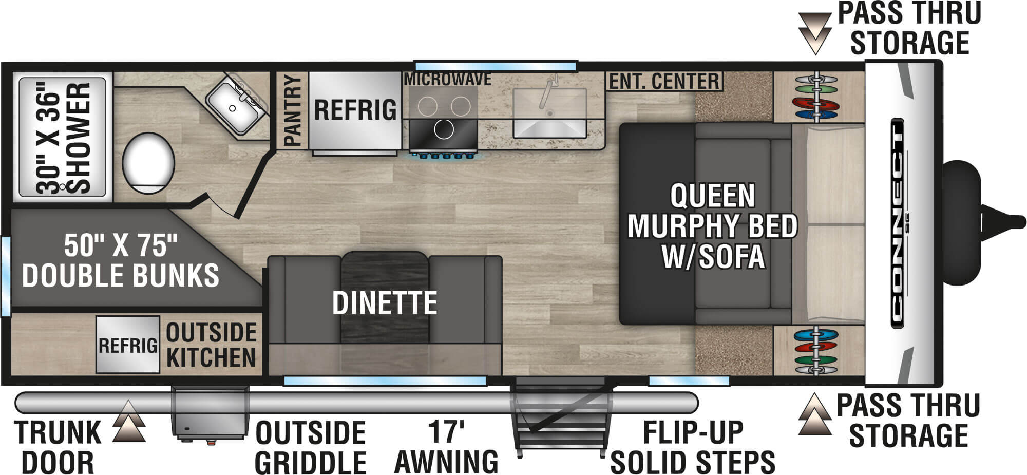 2023 KZ RV Connect SE C210MBKSE Travel Trailer Floorplan